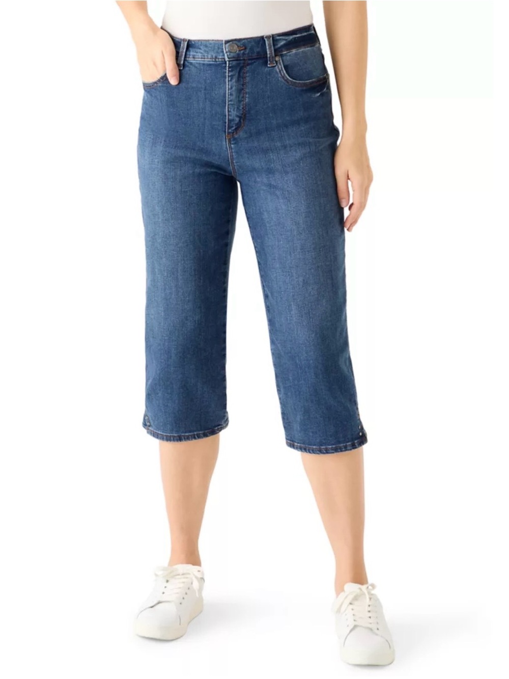 Gloria Vanderbilt Amanda Women’s Capri Jeans Blue Size 10 Stretch Denim NWT